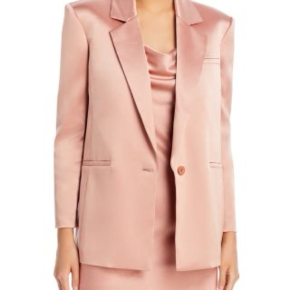 Alice + Olivia Pink Blazer with Tailored Fit and Notched Lapels SZ Small petite - Picture 2 of 6